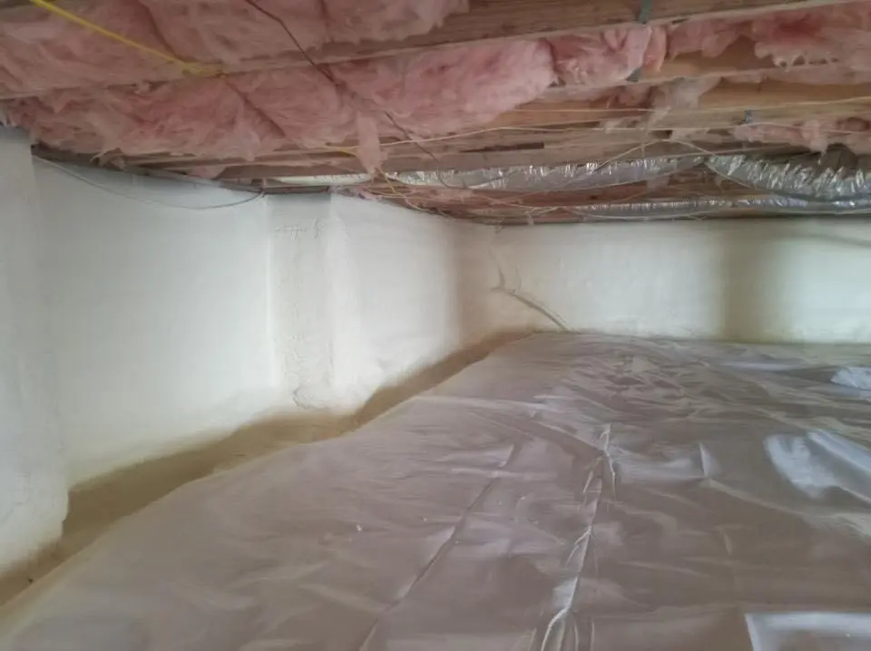 Crawl space encapsulation with closed-cell spray foam for Attic Insulation in Mount Laurel